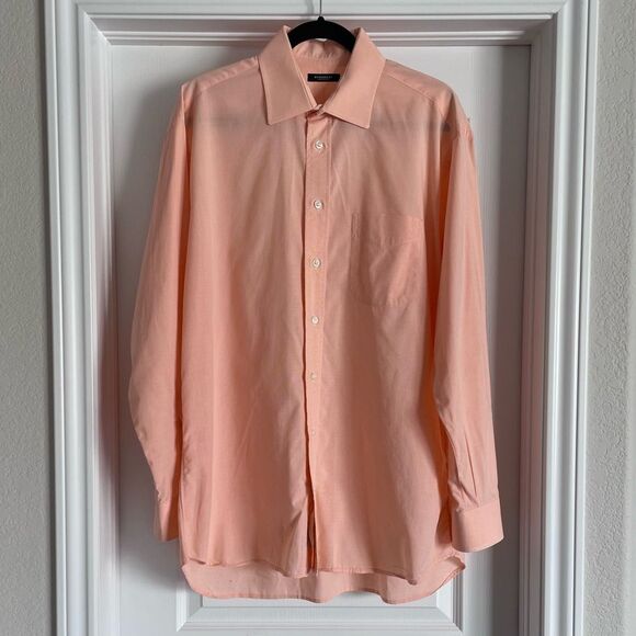 Burberry London Multicolor Apricot Dress Shirt Quiet Luxury Size L - Picture 2 of 10